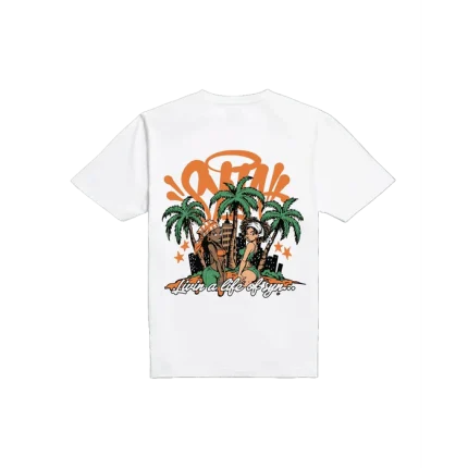 Synaworld-Palm-Tree-T-Shirt-White-Orange-SYNA-WORL-3